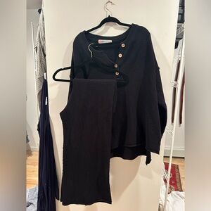 Free People Women's Black Sweater Set